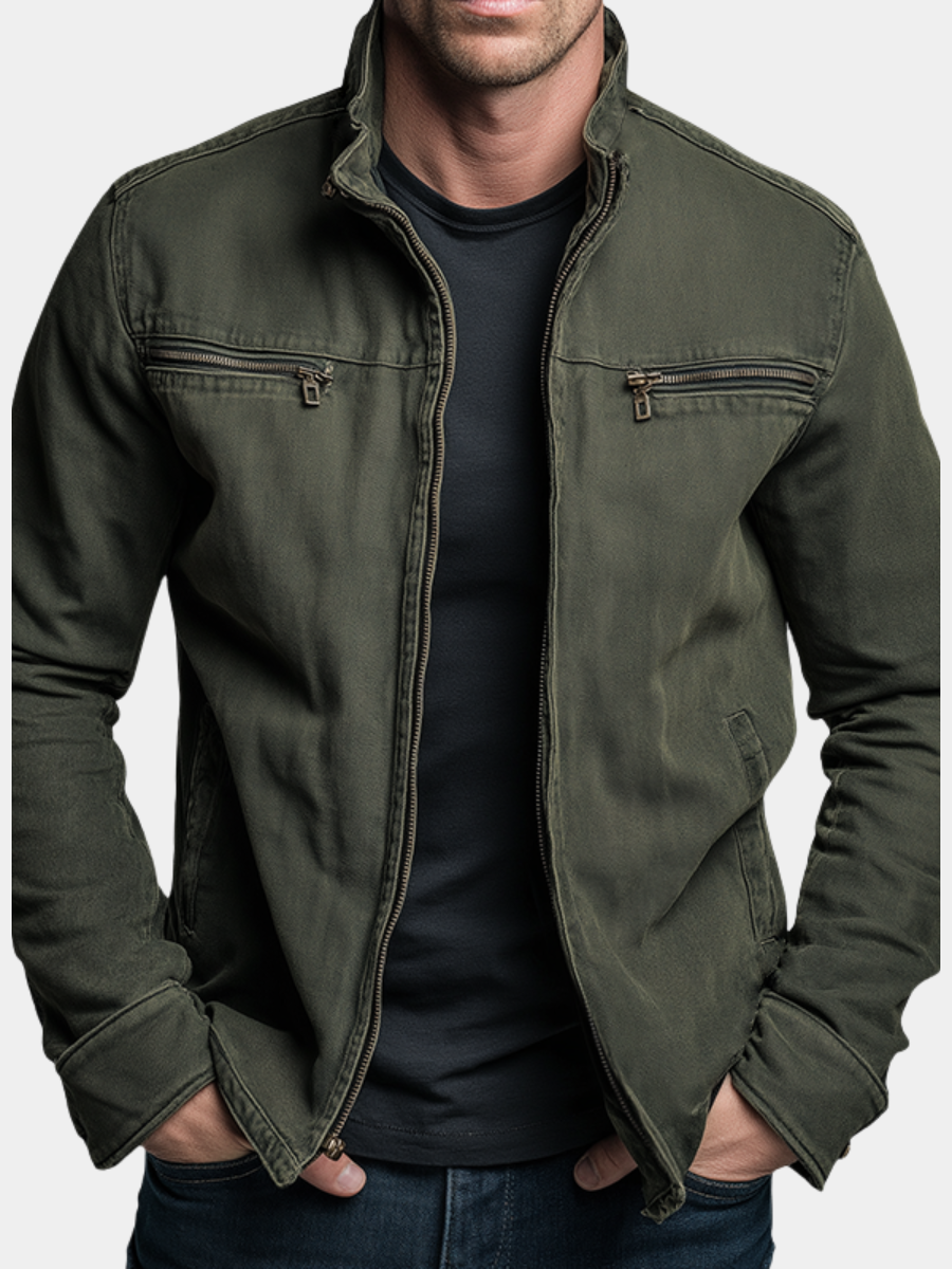 Giacca Casual da Uomo con Zip e Tasche sul Petto