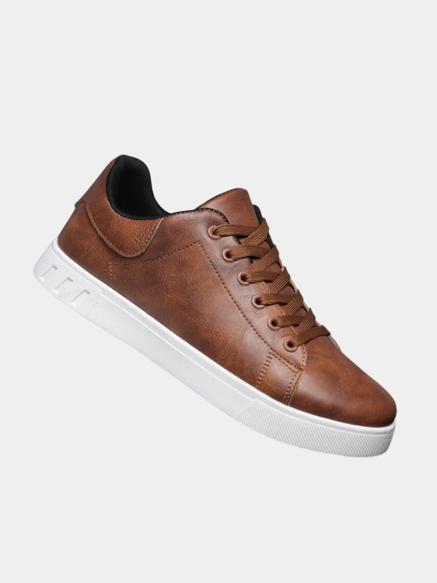 Sneakers da Uomo in Pelle con Suola Bianca