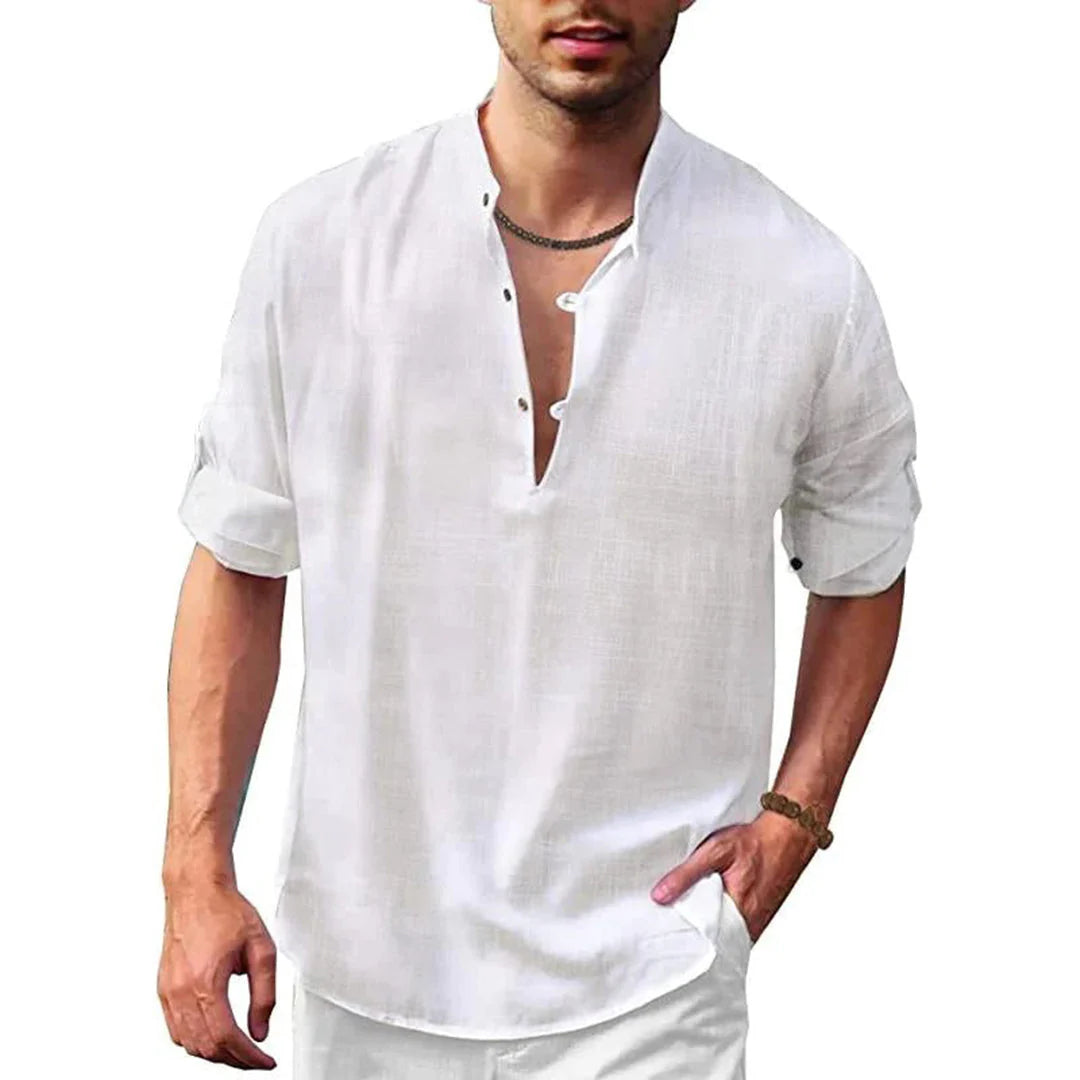 Camicia in misto lino da uomo