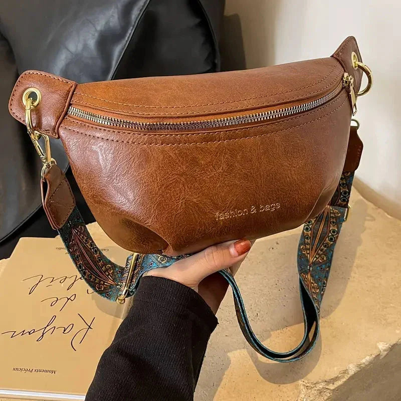 Borsa a Tracolla da Donna in Pelle Sintetica Vintage