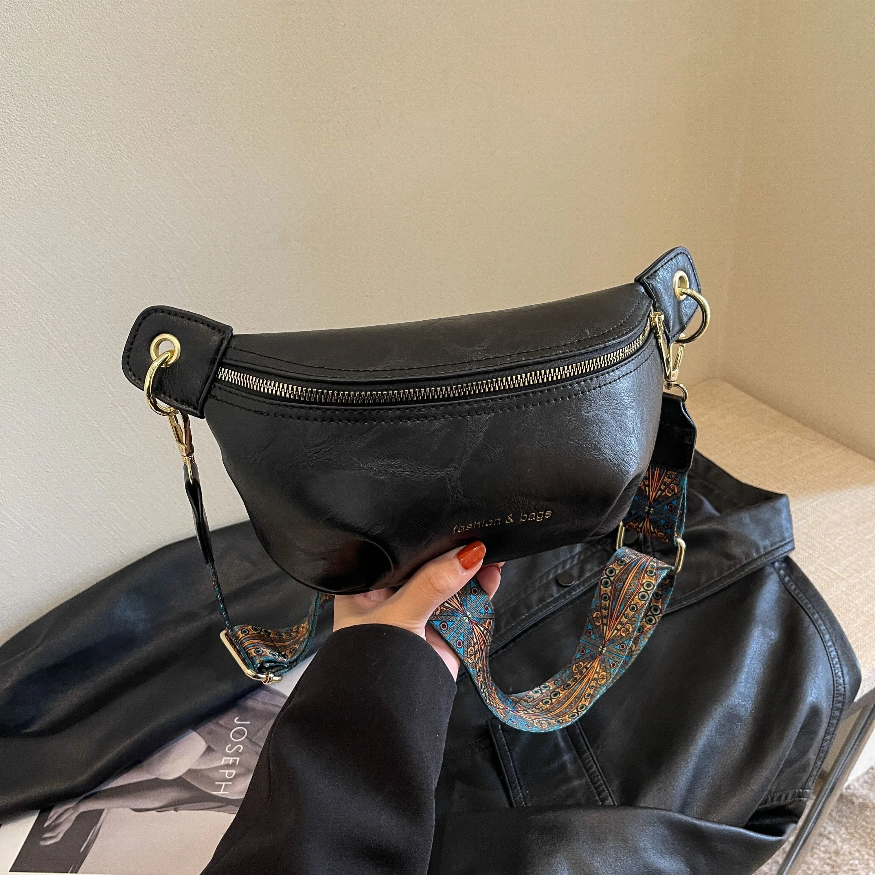 Borsa a Tracolla da Donna in Pelle Sintetica Vintage
