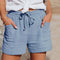 Shorts donna leggeri con coulisse in vita