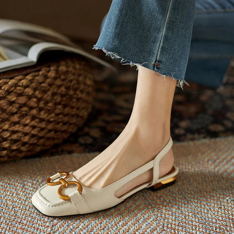 Ballerine Slingback da Donna con Punta Chiusa e Fiocco