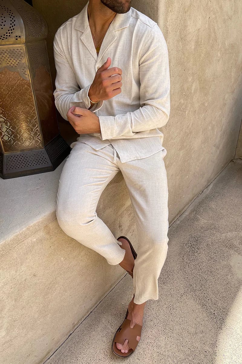 Completo Estivo da Uomo in Lino – Camicia e Pantaloni