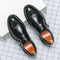 Elegantní pánské kožené boty s brogue špičkou – formální mokasíny slip-on pro obchodní příležitosti