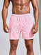 Pantaloncini Mare Uomo a Righe con Vita Elasticizzata e Coulisse