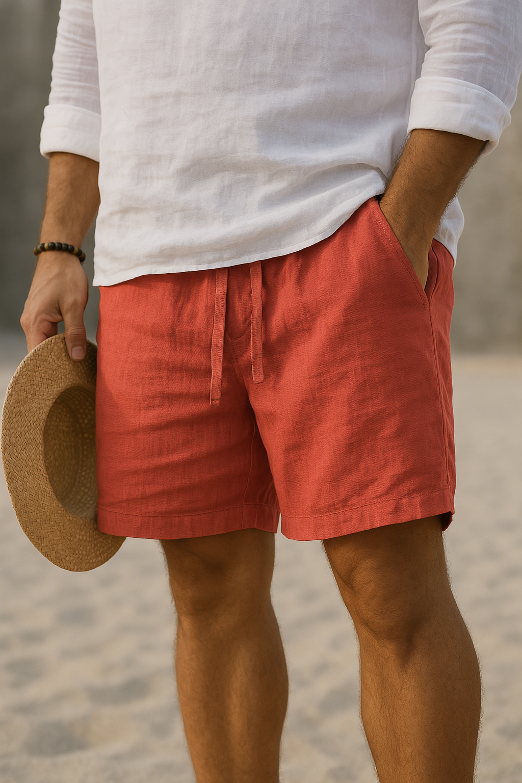 Pantaloncini Estivi in Cotone e Lino da Uomo