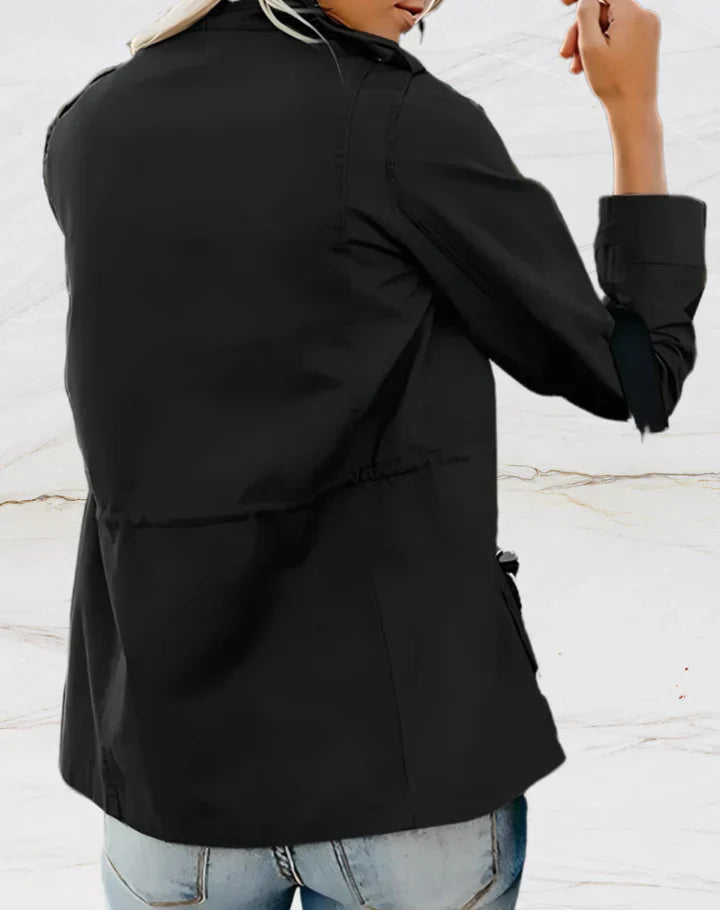 Elegante Giacca Nora a Maniche Lunghe con Quattro Tasche Pratiche da Donna