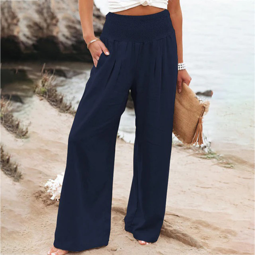 Pantaloni palazzo donna a vita alta