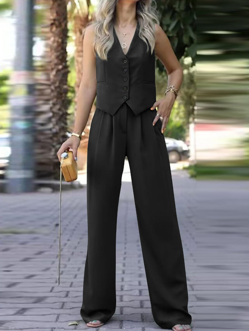 Elegante Set Blazer Senza Maniche da Donna