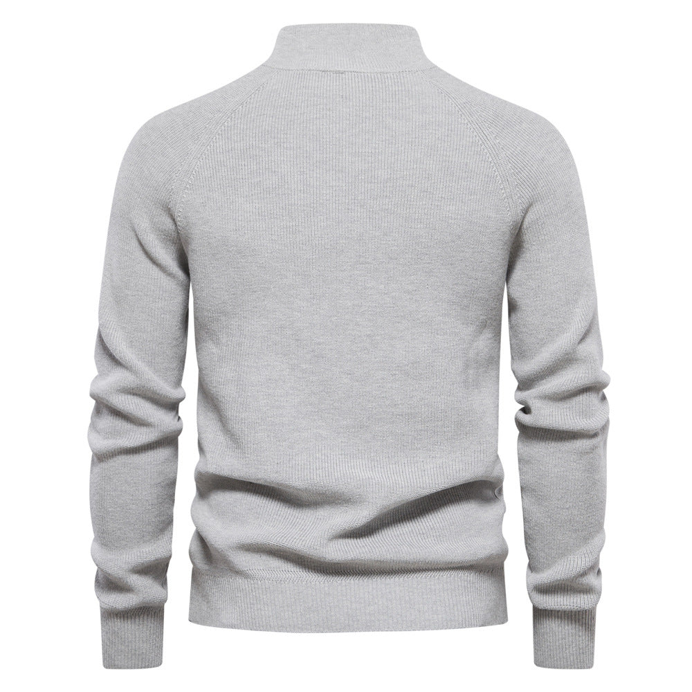 Maglione da Uomo con Collo Alto e Mezza Zip