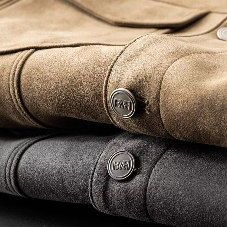 Giacca in pelle scamosciata da uomo - Design Elegante e Senza Tempo