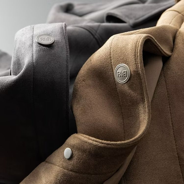 Giacca in pelle scamosciata da uomo - Design Elegante e Senza Tempo