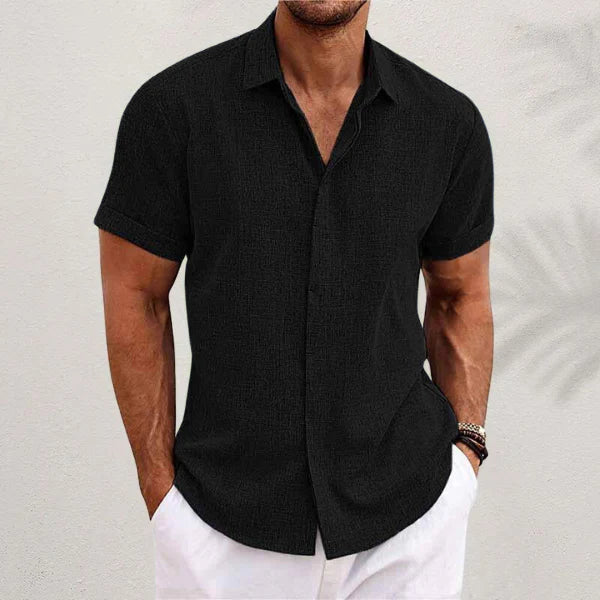 Camicia Uomo a Maniche Corte in Lino – Vestibilità Comfort
