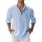Camicia Uomo in Lino a Maniche Lunghe – Colletto Coreano