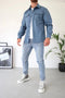 Giacca a Camicia da Uomo a Maniche Lunghe con Tasche sul Petto