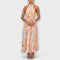 Abito Lungo Donna Floreale con Scollo Halter e Vita Elasticizzata