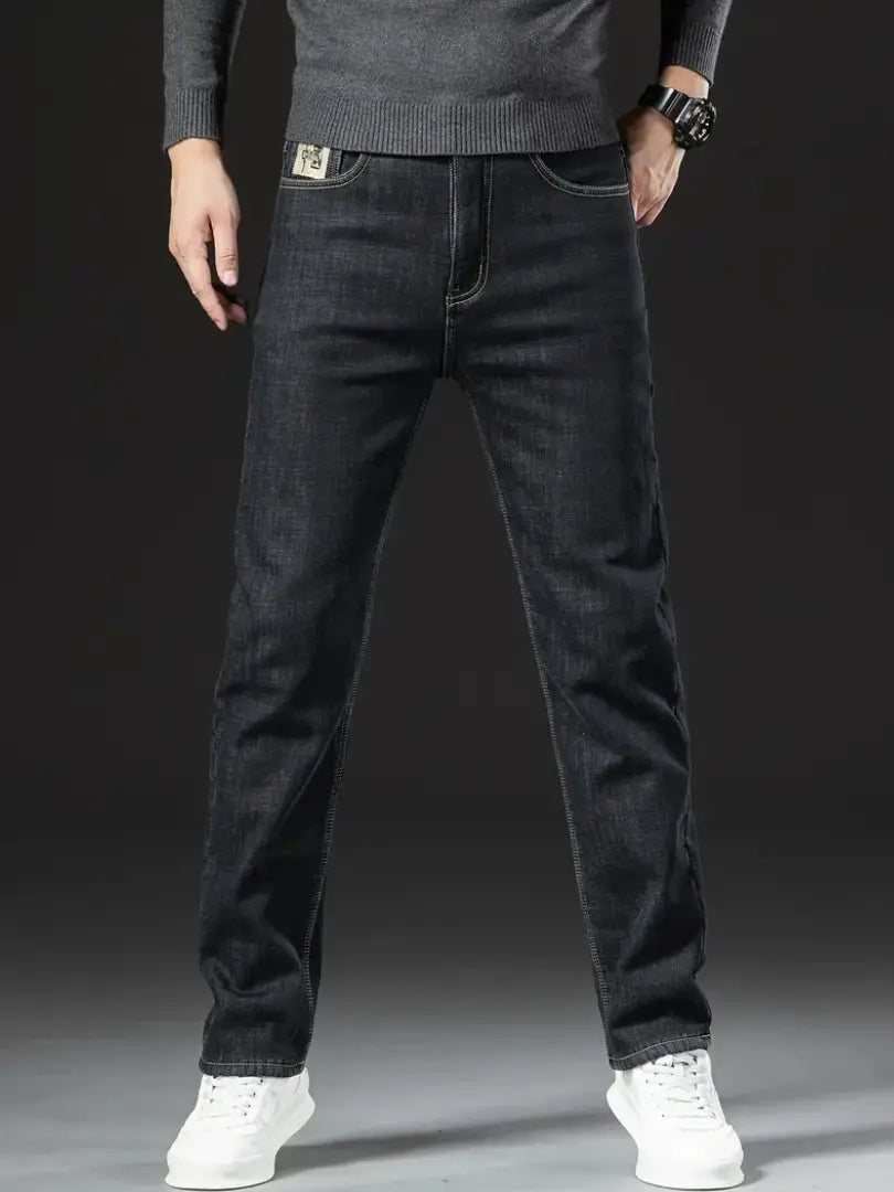 Jeans Uomo Regular Fit in Denim con Gamba Dritta