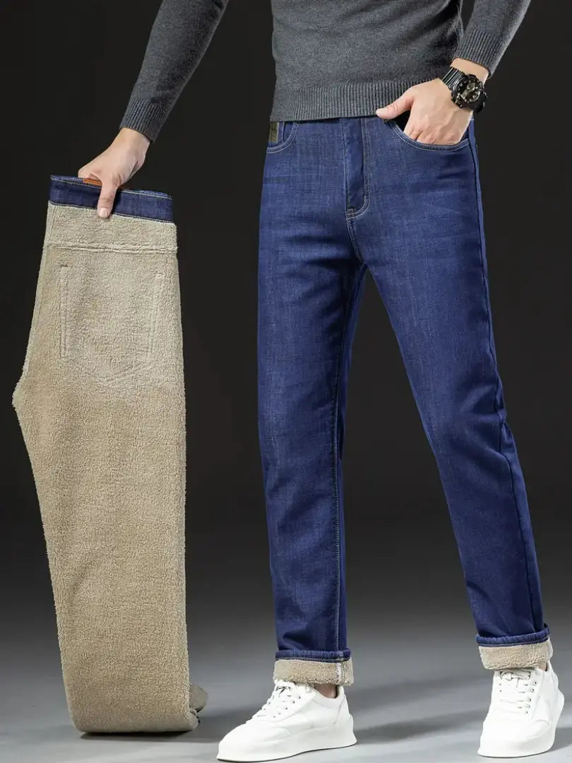 Jeans Uomo Regular Fit in Denim con Gamba Dritta