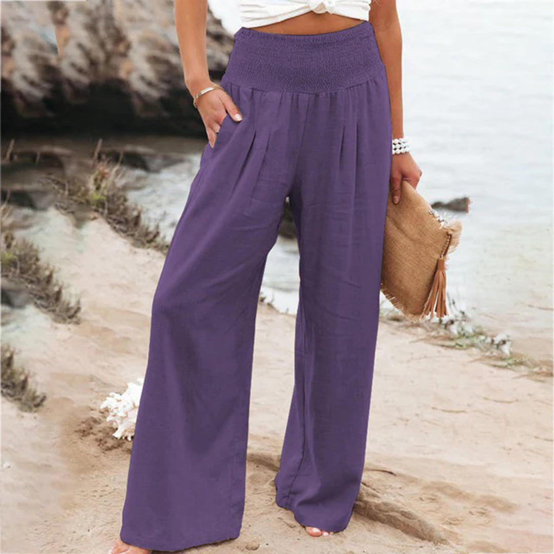 Pantaloni palazzo donna a vita alta