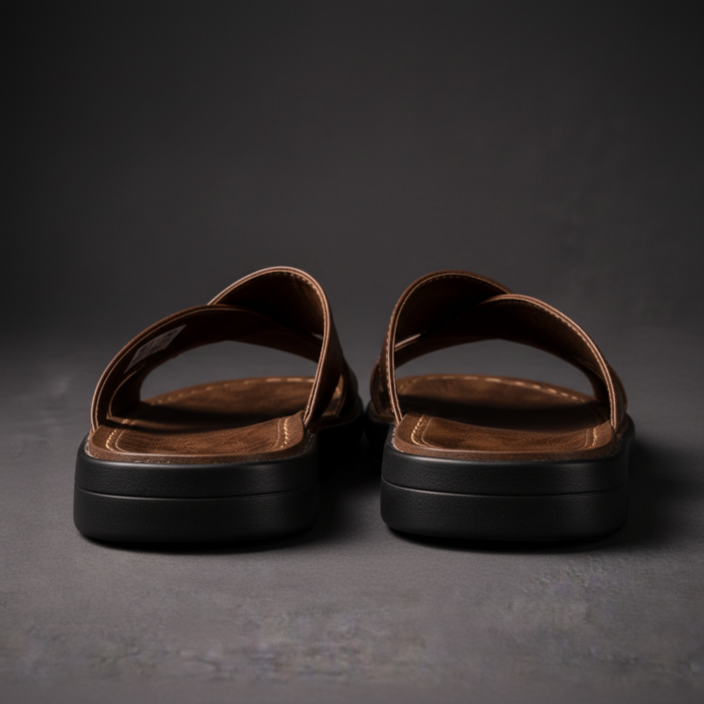 Sandali Uomo in Pelle con Fasce Incrociate e Plantare Comfort