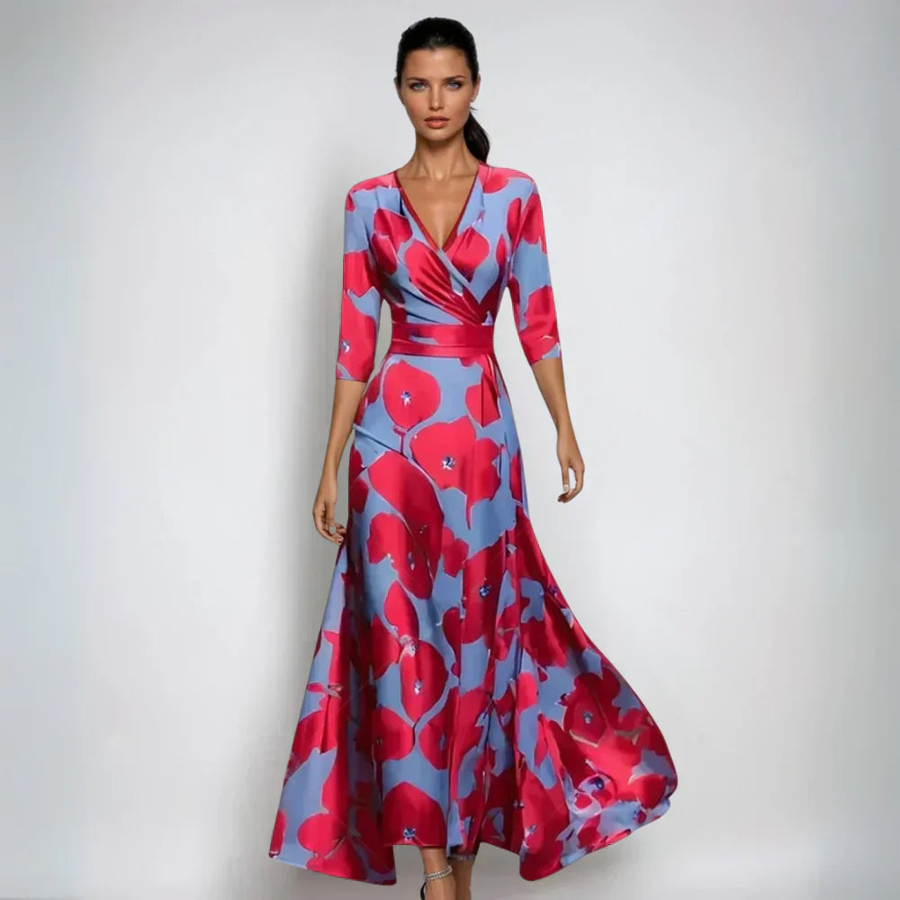 Vestido Envelope Elegante com Estampa Floral – Feminino para Todas as Ocasiões