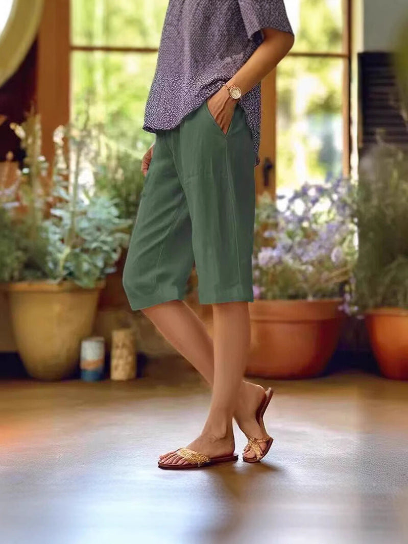 Pantaloni Culotte da Donna a Gamba Larga con Vestibilità Morbida