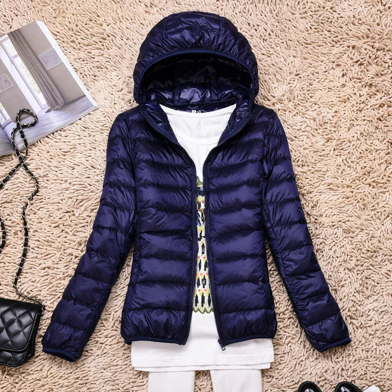 Piumino Donna Trapuntato con Cappuccio Leggero