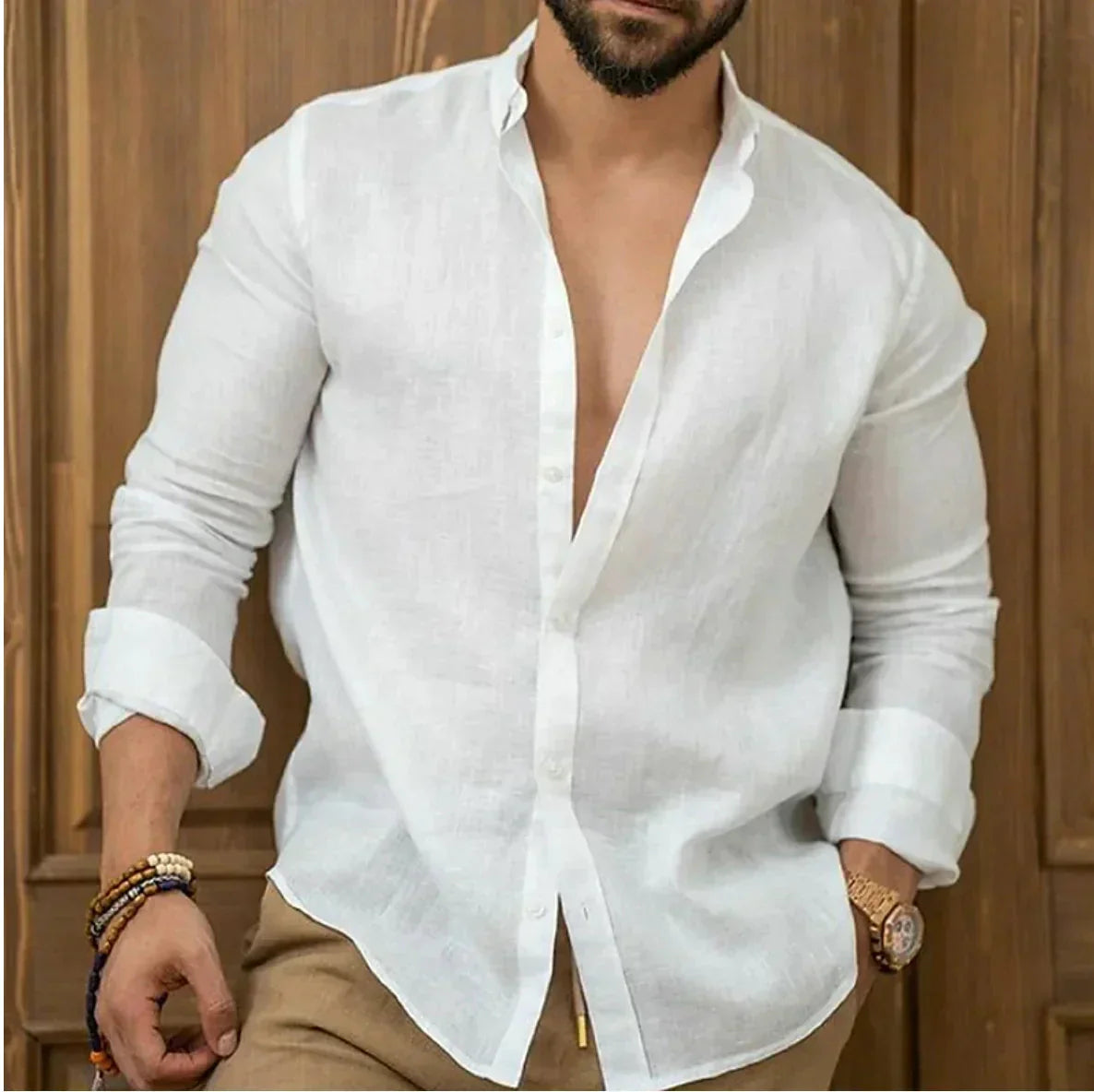 Camicia in lino traspirante da uomo, freschezza e stile estivo