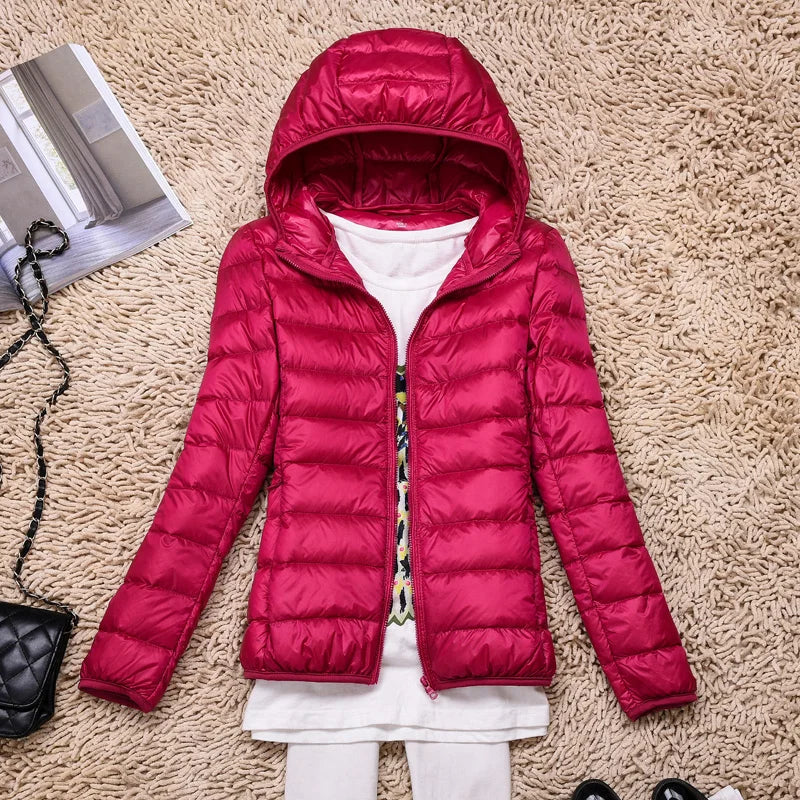 Piumino Donna Trapuntato con Cappuccio Leggero