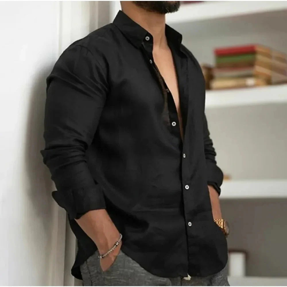 Camicia in lino traspirante da uomo, freschezza e stile estivo