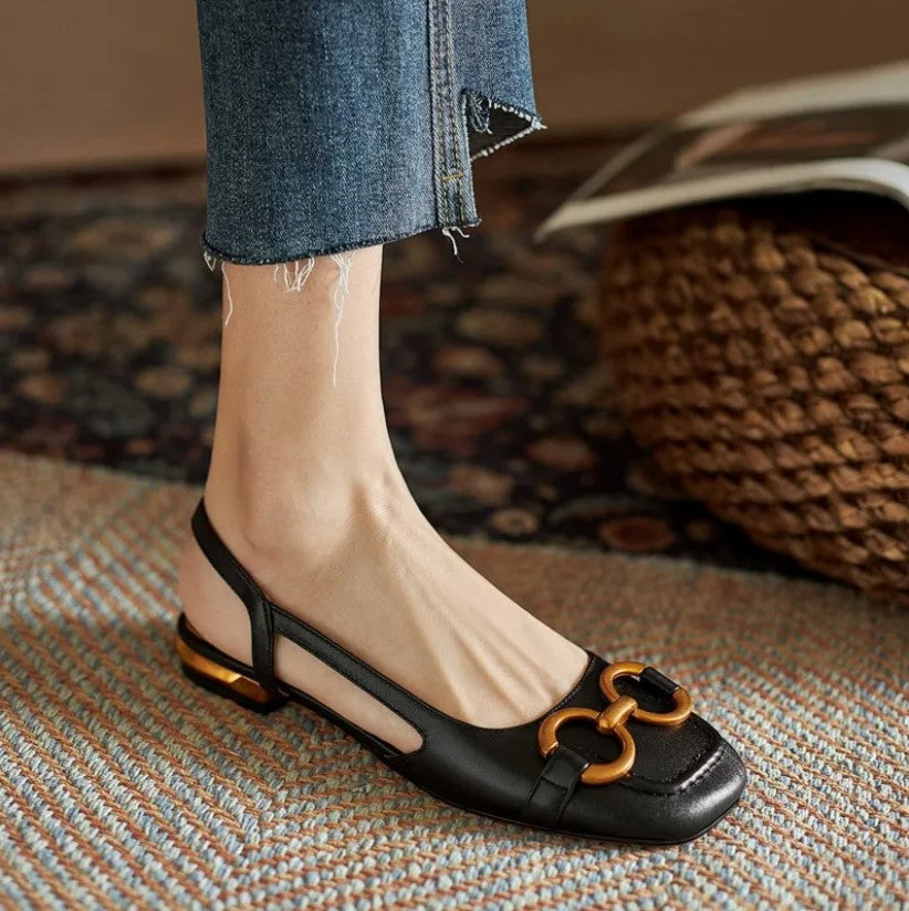 Ballerine Slingback da Donna con Punta Chiusa e Fiocco