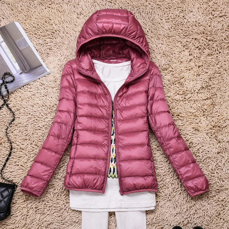 Piumino Donna Trapuntato con Cappuccio Leggero