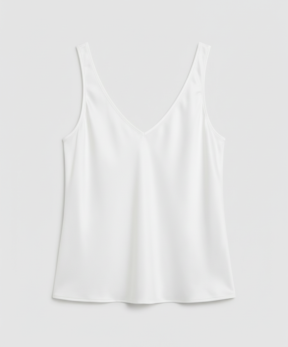 Canotta Donna in Raso con Scollo a V – Elegante, Leggera e Versatile