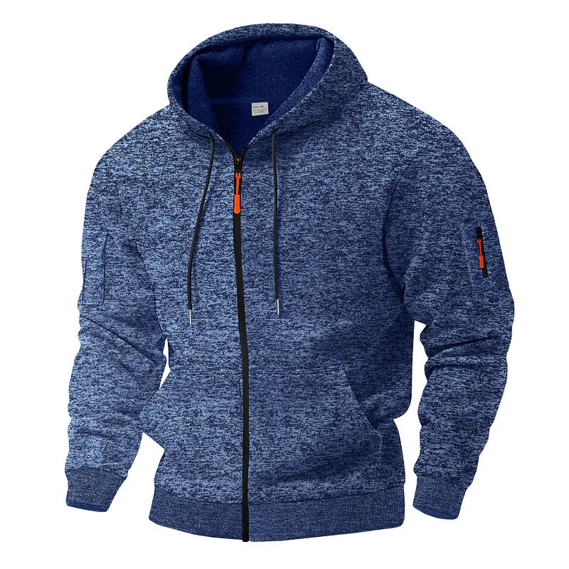 Felpa con Cappuccio Uomo Zip Intera Mélange Casual