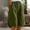 Pantaloncini Donna in Lino e Cotone con Vita Elasticizzata