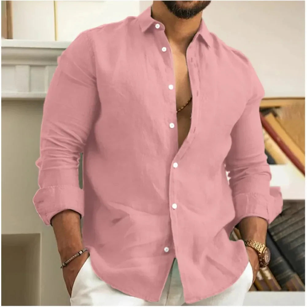 Camicia in lino traspirante da uomo, freschezza e stile estivo