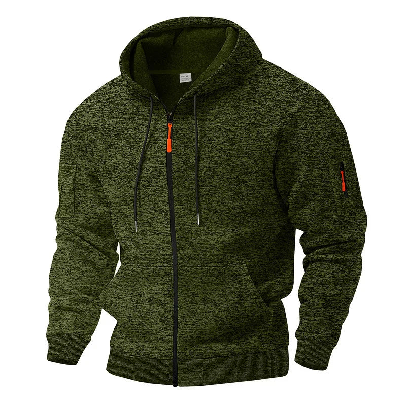Felpa con Cappuccio Uomo Zip Intera Mélange Casual