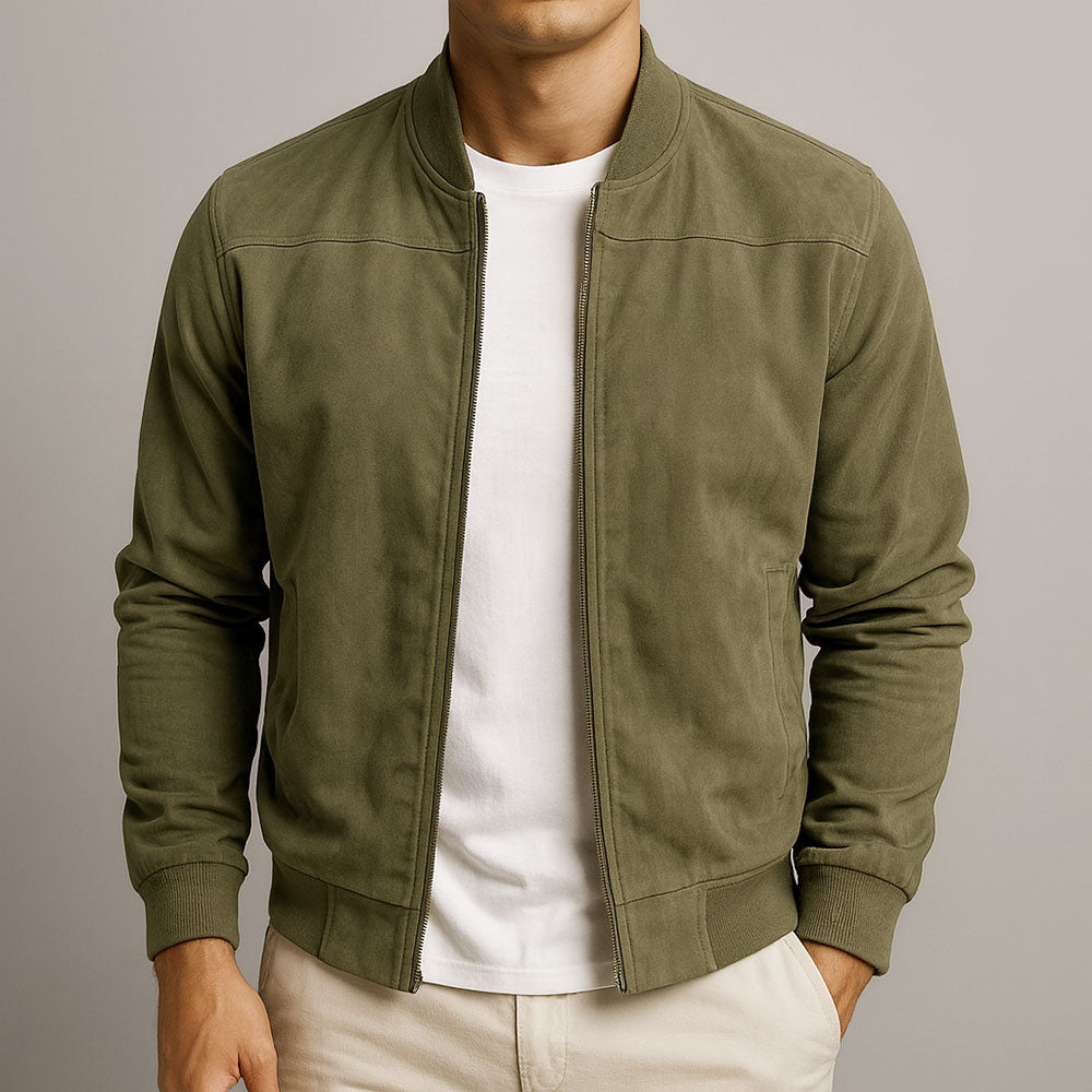 Giacca Bomber Uomo Casual con Chiusura Zip