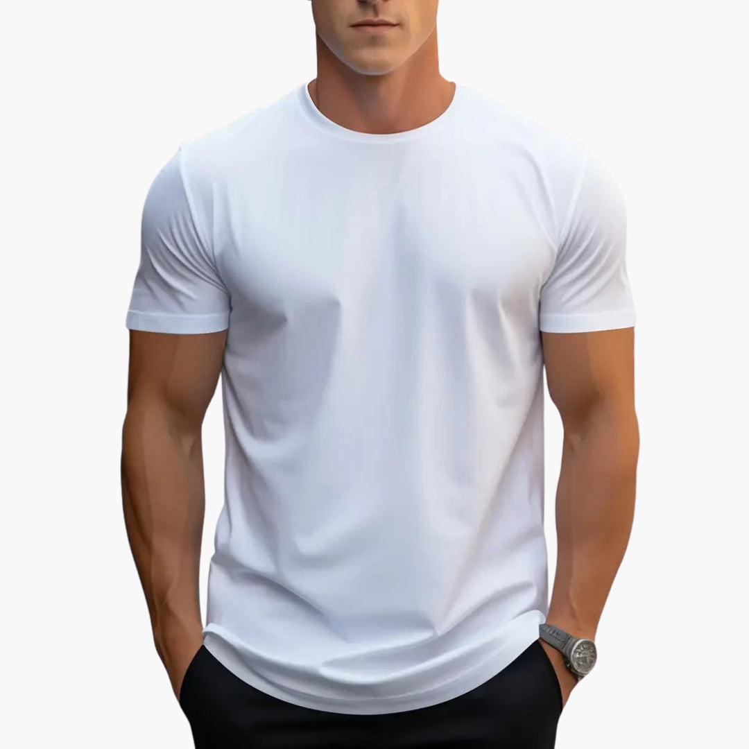 T-shirt da uomo a girocollo con maniche corte e taglio dritto