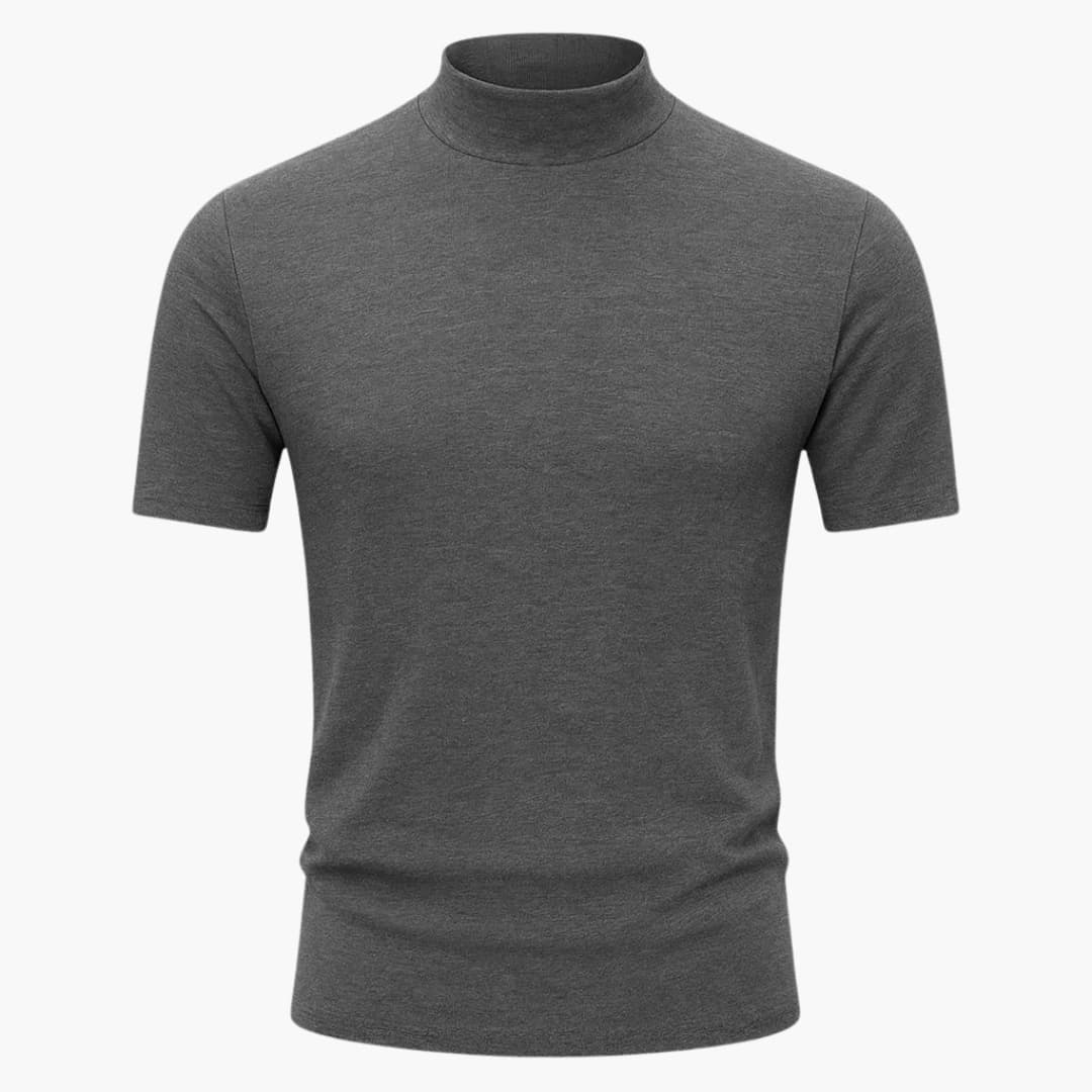 T-shirt da uomo con collo alto e maniche corte