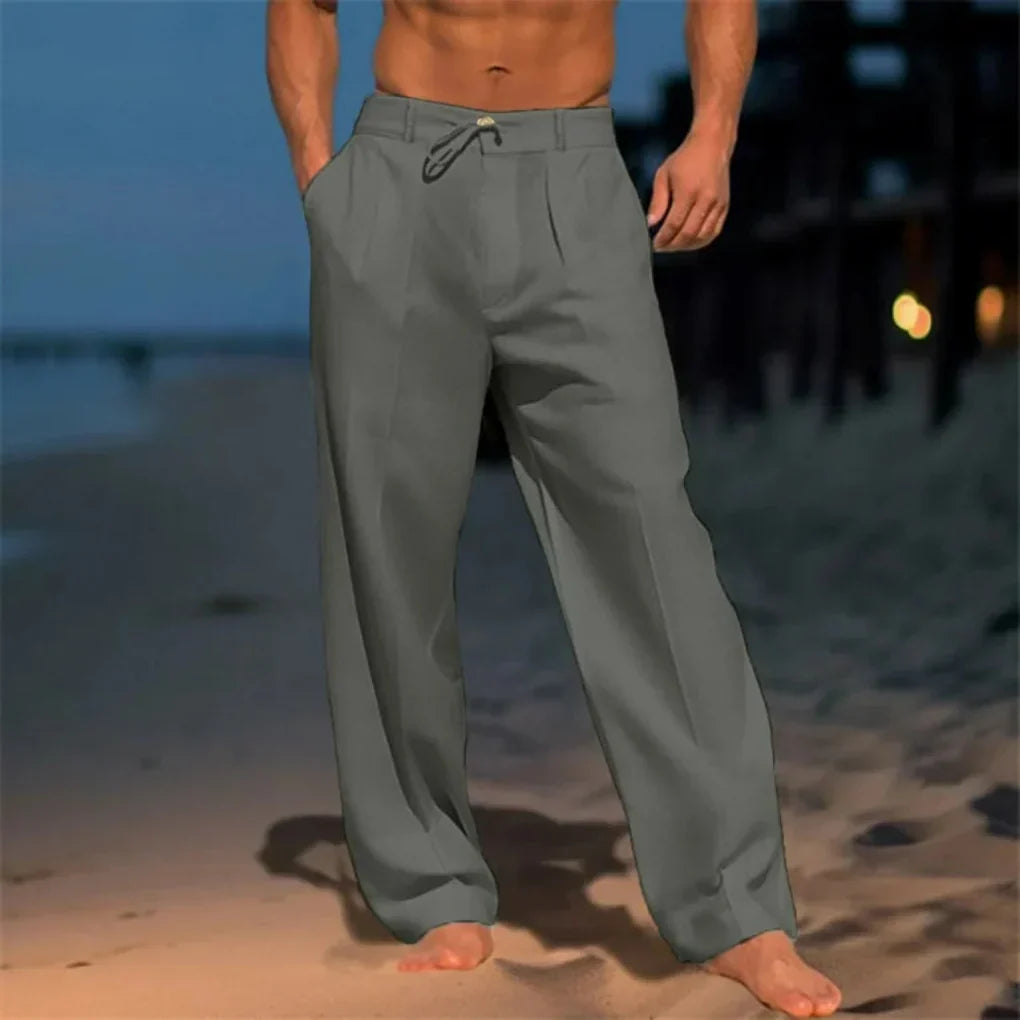 Pantaloni uomo larghi con coulisse in vita