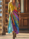 Vestido Boho-Chic con Motivo Solar