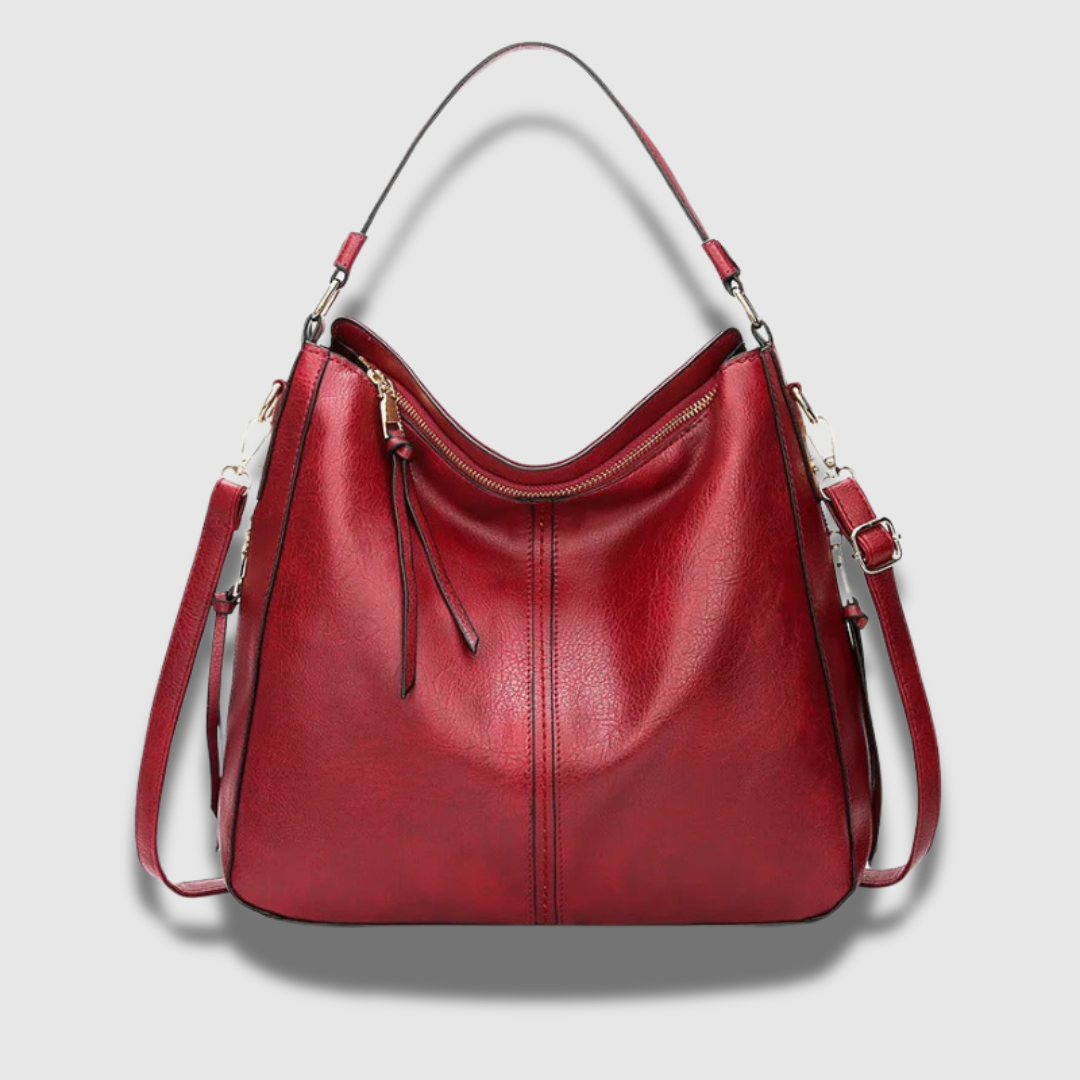 Sac à bandoulière en cuir, spacieux et chic, avec bandoulière réglable
