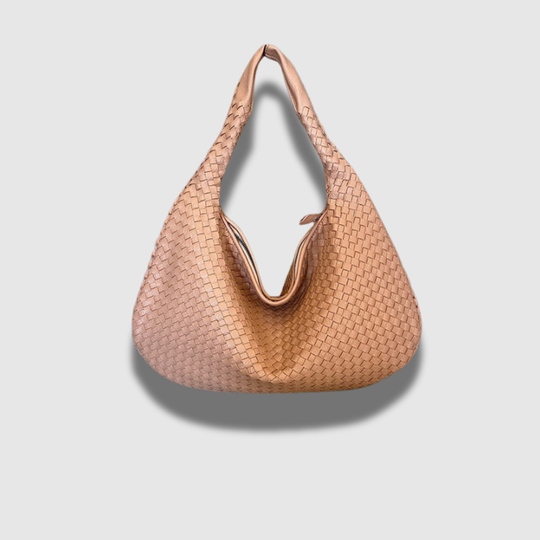 Nadčasová elegantní kožená crossbody kabelka s tkaným vzorem a luxusními detaily