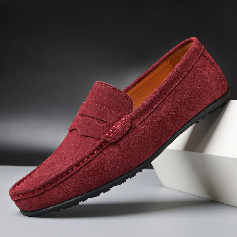Mocassini Uomo in Camoscio con Design Slip-On