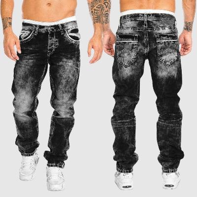 Jeans Baggy a Gamba Larga – Effetto Lavato – Vita Bassa – Jeans da Uomo