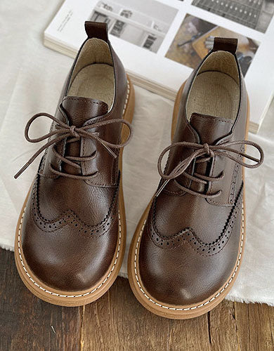 Chaussures Oxford pour Femme à Bout Carré Large
