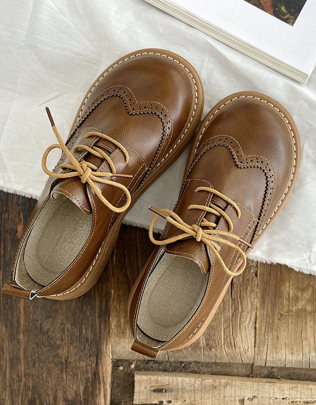 Chaussures Oxford pour Femme à Bout Carré Large