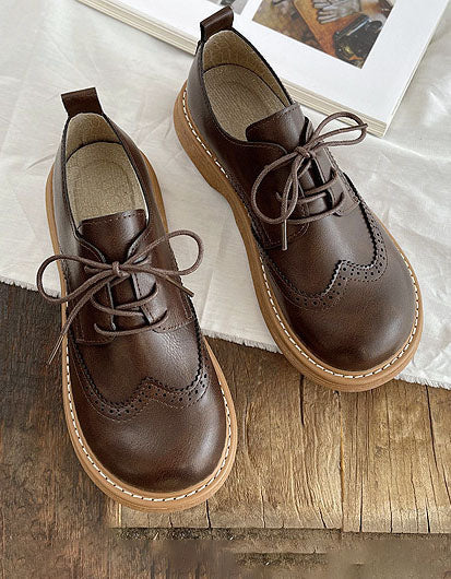 Chaussures Oxford pour Femme à Bout Carré Large